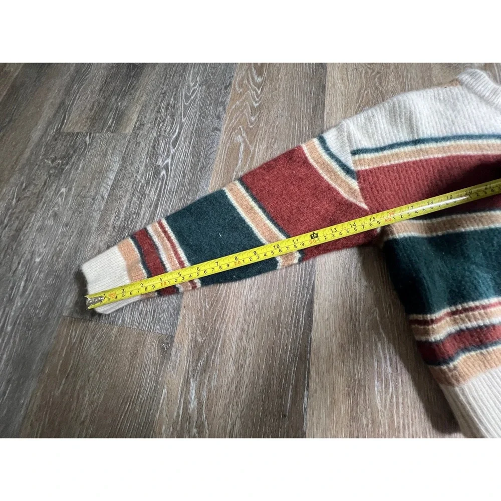 Shaner Striped‎ Wool Blend Sweater Womens One Size Multi Color Crop Knit